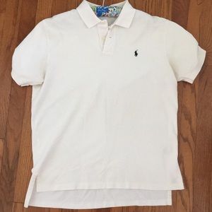Men’s Polo by Ralph Lauren, white with a navy logo